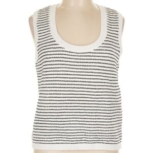 Ann Taylor Striped Sweater Vest Top Size L EUC